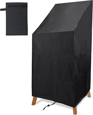 Outdoor Chair Cover Waterproof, High Back Stackable Patio Chair Cover for Outdoor Lawn Furniture for Protecting 51x25x25in