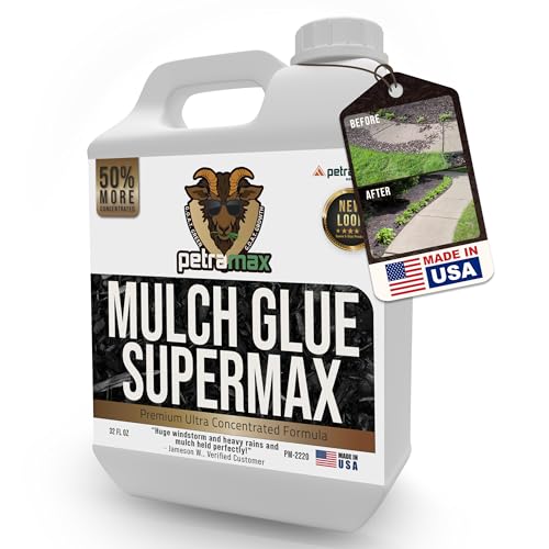 PetraMax Mulch Glue for Landscaping - Max Concentrate Weed Barrier, Non-Toxic Pea Gravel Binder, Rock Stabilizer for Landscaping - Dries Clear Super, 32Oz