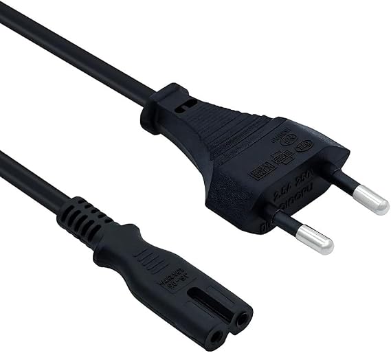 PS3 / PS4 / PS5 / XBox Series S-X Uyumlu Güç Kablosu 1.5 Metre 2Pin Güç Kablosu Projeksiyon - Monitör - Tv Universal