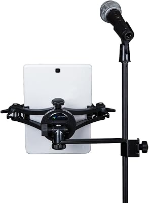 AirTurn Manos Universal Tablet and Phone Holder with Side Mount Clamp Microphone and Mic Stand Not Included