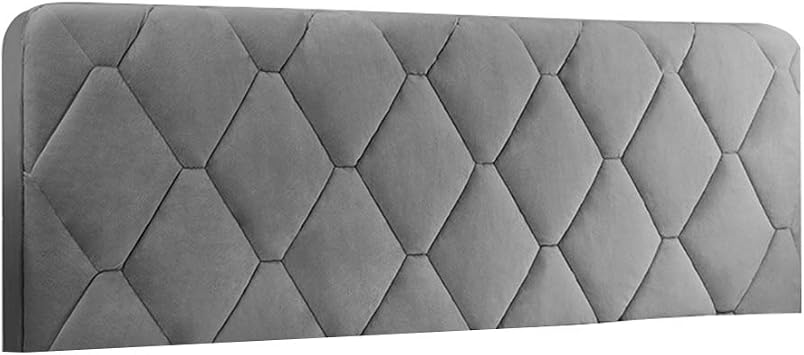Cushion Bed Head Cover, Bed Headboard Slipcover Protector Stretch Solid Color Padded Dustproof Cover for Bedside Bedroom Decorative Protectors Twin 39" Gray