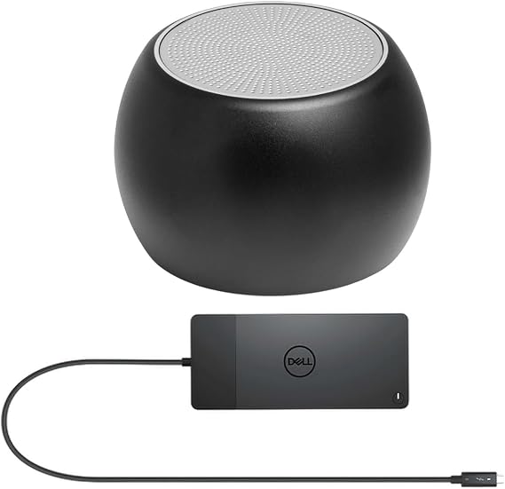 Dell WD22TB4 Thunderbolt Dock Workstation 130W Quad 4K Support, HDMI, USB-C, DisplayPort and USB Hub Bundled with Bluetooth Boost U Speaker with Built-in Mic, 5 Hour Playback