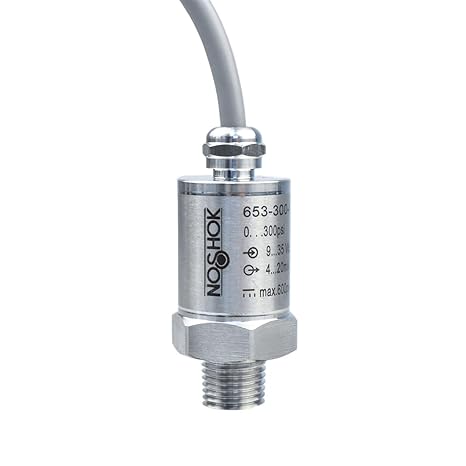 Pressure Transmitter, 0 psi to 1500 psi, 0.5% (BFSL) Accuracy, 4 mA to 20 mA 2 Wire Output Signal, 1/4" NPT Process Connection, 18" Integral Cable