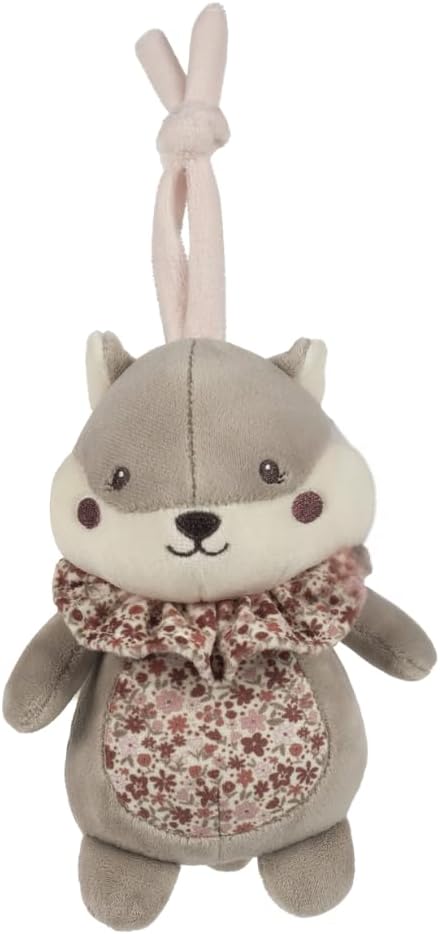 Pasito a Pasito Cherry Flowers Müzikli Sincap Peluş Oyuncak – Ninnili Bebek Uyku Oyuncağı, Beşik ve Puset İçin Asılabilir, 0+ Ay