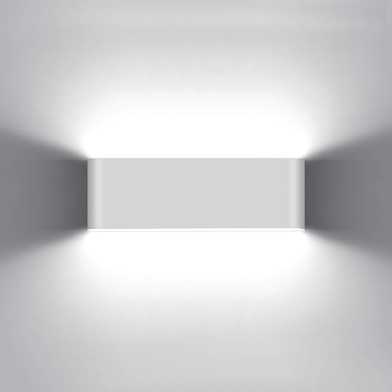 KAWELL 20W Modern Wall Lamp LED Wall Light Up Down Aluminum Wall Wash Lights Waterproof IP65 Outdoor Indoor for Bedroom Living Room Bathroom Stairs Porch Corridor Hallway, White 6000K [Energy Class F]