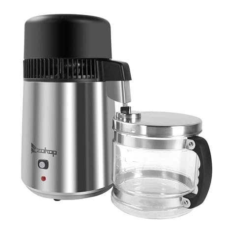 4L Water Distiller Machine, 750W Pure Distilled Water Machine for Home Countertop Table Desktop with BPA-Free Container, 304 Stainless Steel Interior, Auto Shut-Off, for Home & Humidifier (Black)