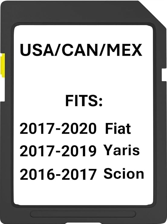 Navigation sd Card for Toyota Yaris iA 2017 | Scion iA 2016, Fiat 124 Spider (2017-2020), Lusso, Abarth, Rally Gps Map Update USA/CAN/MEX