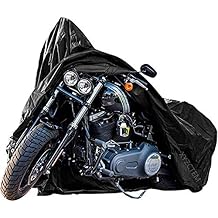New Generation Motorcycle Cover ! XYZCTEM All Weather Black XXL Large-Waterproof Outdoor Protects Fits up to 108 inch for Harley Davidson, Honda, Suzuki, Yamaha and More