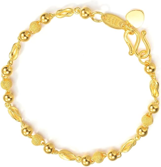 CHOW SANG SANG 999.9 24K Gold Price-by-Weight Gold Beaded Bracelet for Women 20692B