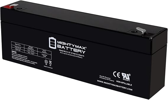 Mighty Max Battery ML2.3-12 - 12 Volt 2.3 AH, F1 Terminal, Rechargeable SLA AGM Battery