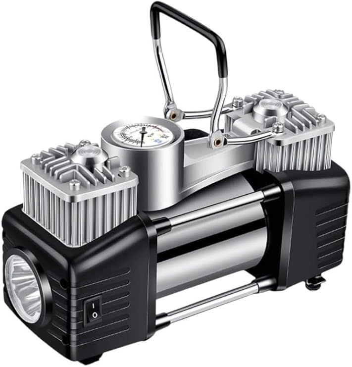 Profesyonel Çift Pistonlu 12V 150 Psi Dakikada 85Lt Araç Araba Lastik Bot Şişirme Kompresörü