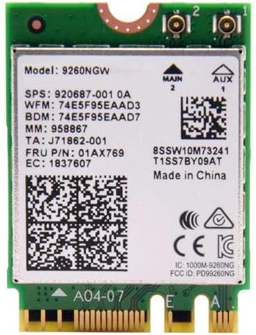 INTEL Wireless-AC 9260 2230 2x2 AC+BT Gigabit vPro