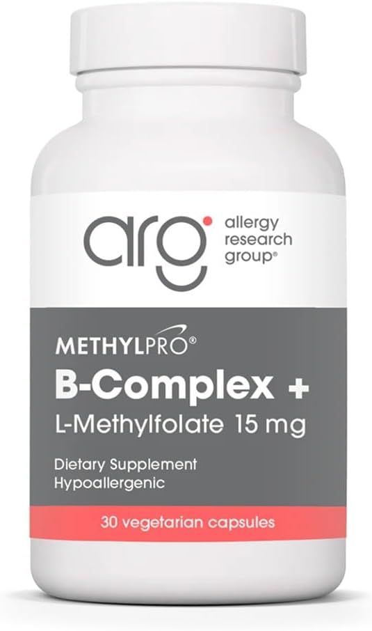 MethylPro B Complex with L-Methylfolate 15 mg, 30 Capsules | Bioavailable Methylated B Vitamins for Energy and Stress Support, Vegetarian and Hypoallergenic Formula