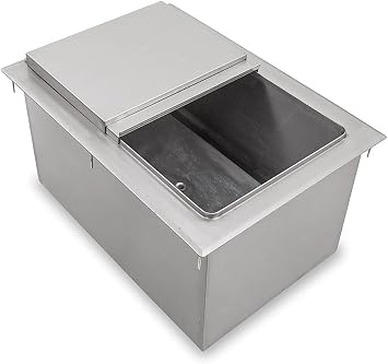 18 in. x 12 in. Stainless Steel Drop-In Ice Bin with Sliding Cover NSF | Drop In Ice Bin Chest