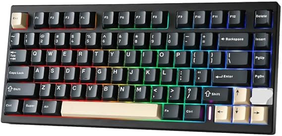 Wireless Gaming Keyboard 75% Mechanical Gasket AL75 PRO Silver Aluminum Hot Swap RGB Compatible with(Black)