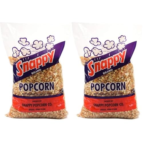 Snappy Yellow Popcorn Kernels for Popping with Pop corn Machine, Air Popper or Stove Top, 2 lbs Pack of 2