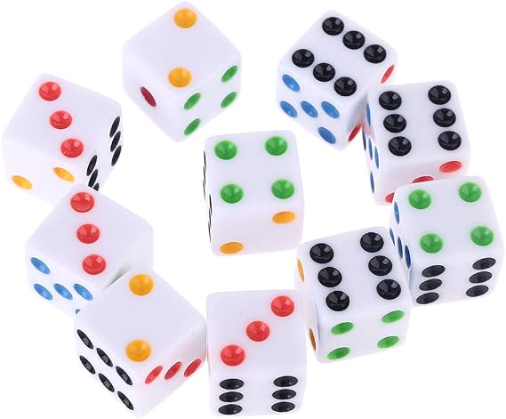 10pcs/set D6 Six Sided Square Opaque 15mm Dices Role Playing Game For Club Party
