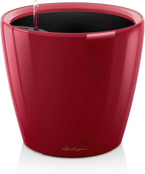 LECHUZA Self Watering Plant Pots CLASSICO LS D43 cm Plant Pot, Glossy Red