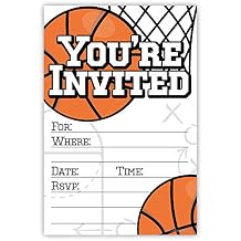 m&h invites Basketball Party Invitations (20 Count) With Envelopes