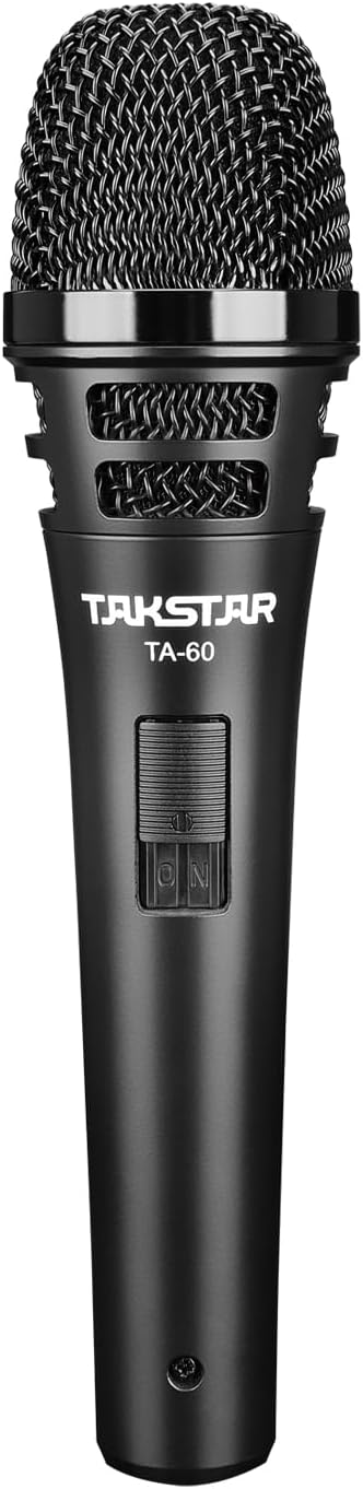 TAKSTAR Handheld Singing Microphone, Vocal Super-Cardioid Dynamic Mic with Steel Mesh Grille, Anti-Vibration Capsule Head, Karaoke Microphone for Studio, Singings, Karaoke, PA System, Stage - TA60