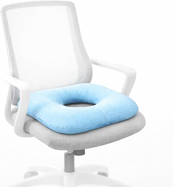 Donut Pillow for Tailbone Pain Relief - Tailbone Pain Relief Cushion for Office Chair, Wheelchair & Travel - Post-Surgery, Pregnancy & Bed Sore Prevention, Breathable Anti-Decubitus Seat Pad(Blue)