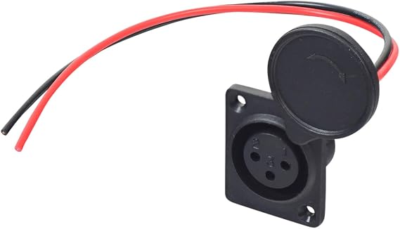 AlveyTech XLR Charging Port with 2 Wires for Razor EcoSmart Metro, MX500, MX650