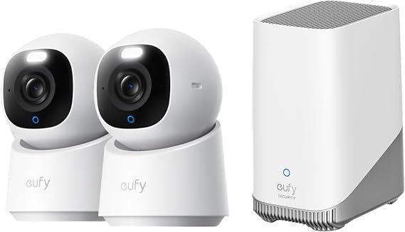 eufy Security Indoor Cam E30 2-Cam Kit, Latest Generation, 4K UHD Security Camera, Pet/Dog/Baby Camera with Phone app+HomeBase 3, Local Expandable Storage Up to 16TB,No Monthly Fee (Bundle)