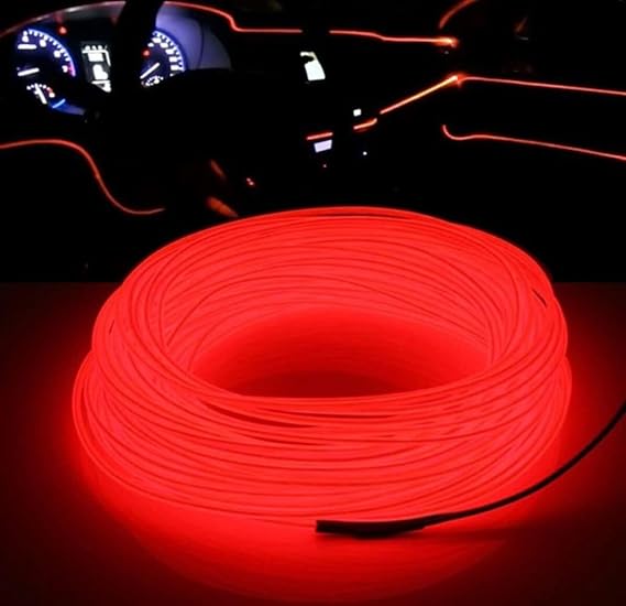 ASTRALED Kırmızı Universal İp Neon Led Araç İçi Aydınlatma 12V LED İp Formlu Trim 2 metre