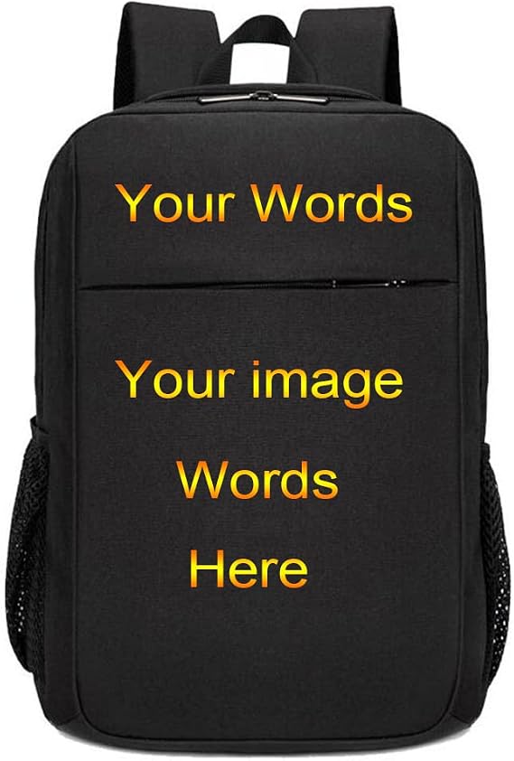 Custom Backpack with Personalized Photo Name Casual Daypack