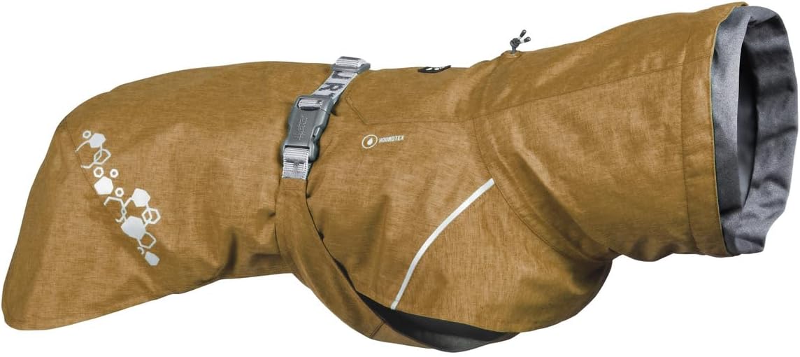 Hurtta Monsoon Coat II ECO, Wet Weather Dog Raincoat Coat, Desert, 14 in