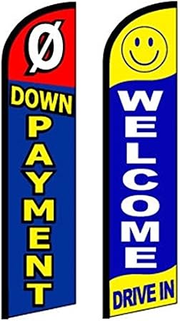 Car Dealer Windless Swooper, Feather, Banner Flag Combo Pk 0 DOWN PAYMENT - WELCOME DRIVE IN
