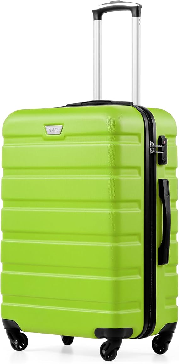 COOLIFE Large Suitcase 77 cm XL PC + ABS Trolley Case with 360° Spinner