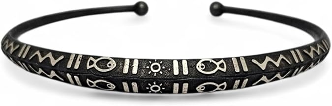 Ancient Waves 925 Sterling Silver Clamp Men's Bracelet