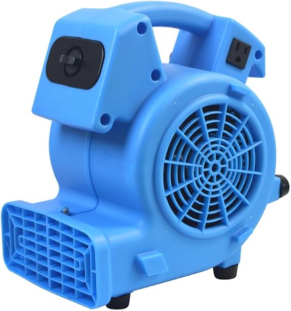 1/8 HP 600 CFM Air Mini Mover Carpet Dryer Floor Fan with High-Power Airflow for Fast Drying WWD00