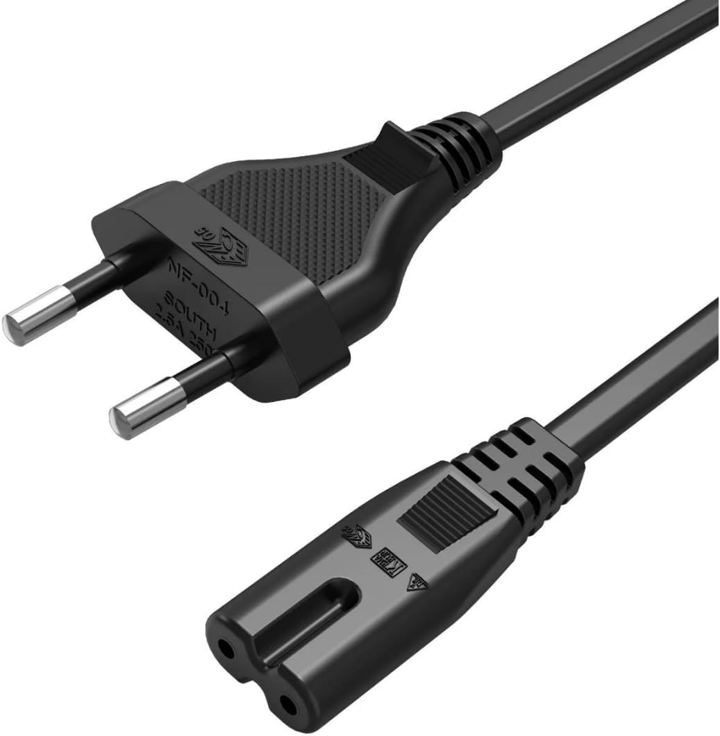 Rever Power Cable PS2, PS3, PS4, Xbox One S, Radio, TV Compatible Power Electrical Cable 1.5 Meters