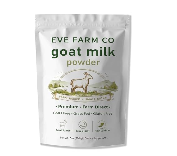 EVE FARM CO Goat Milk Powder, Grass Fed, Premium Farm Source, Easy to Digest, Gluten Free, 200g (1)