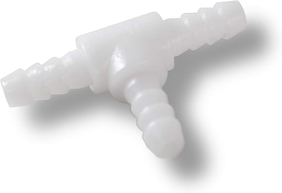 LeLuv T-Connector 1/4 inch Barbed Hose Fitting Part for Vacuum Pump Hoses