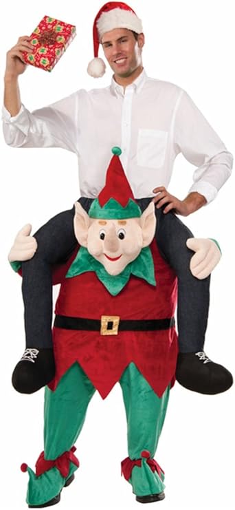 Christmas Carry Ride On Me Shoulder Santa Claus PARTY Mascot Costume Ride On Costume