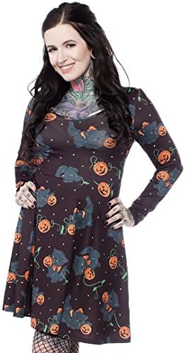 Sourpuss Feline Spooky Skater Dress