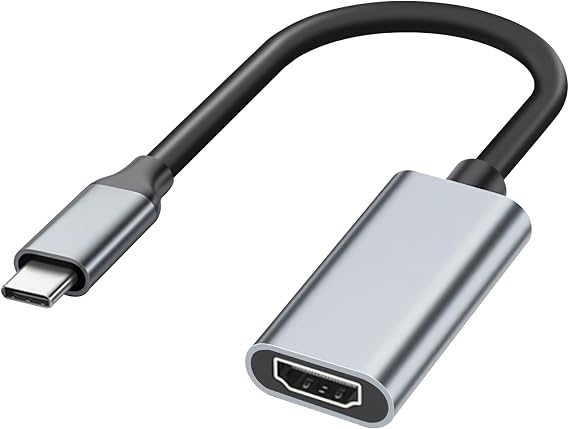 USB C to HDMI Adapter, Type-C to HDMI 4K Adapter, 4K@30Hz Thunderbolt 3/4, Sturdy Aluminum&Nylon Type C to HDMI Converter for iPhone 16/15, MacBook Pro/Air, iPad Pro, Samsung Galaxy S24, Dell XPS