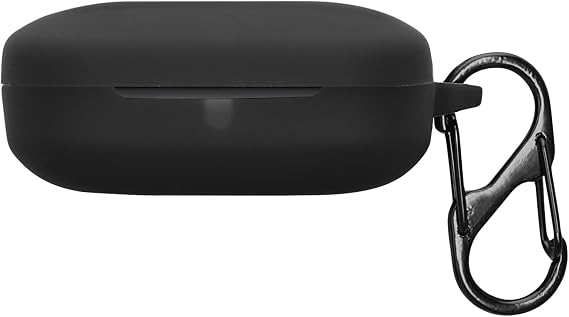 kwmobile Silicone Cover Compatible with OnePlus Buds 3 - Case Cover Stick-On Skin with Clip - Black