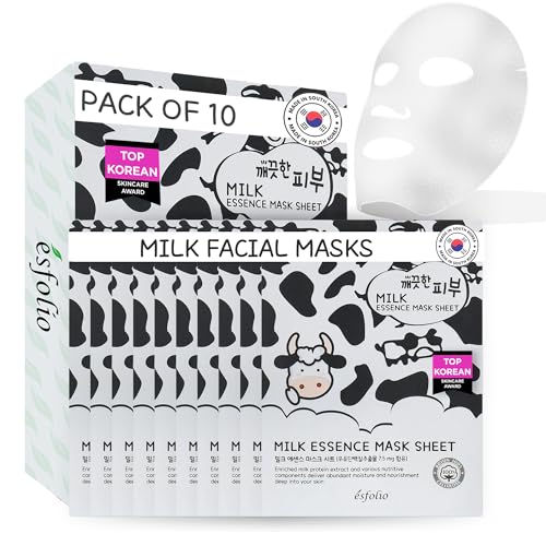 esfolio Pure Skin Milk Essence Hydrating & Nourishing Korean Face Essence for Soft, Radiant Skin Lightweight, Fast-Absorbing, Moisturizing Formula for All Skin Types Pack of 10