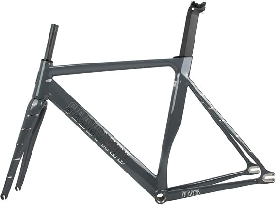 700C Fixed Gear Bike Frame Set Track Bike Frame 52 55 58cm Aluminum Alloy C Brake Bike Frame Quick Release Frame 100/120mm QR Cement Gray,55cm