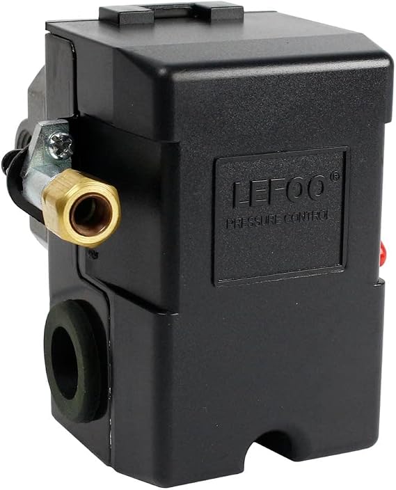 Lefoo Pressure Switch Control 90-125psi 4 Port Heavy Duty 26 Amp for Air Compressor LF10A-4H-1-NPT1/4-90-125