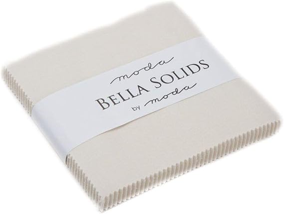 Eggshell White Moda Bella Solids Charm Pack By Moda Fabrics; 42-5" Quilt Squares