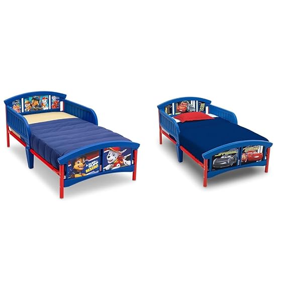 Delta Children Plastic Toddler Bed, Nick Jr. PAW Patrol & Plastic Toddler Bed, Disney/Pixar Cars