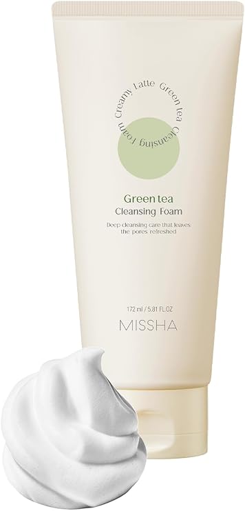 MISSHA Yağlanma Karşıtı, Arındırıcı Temizleme Köpüğü 172ml Creamy Latte Cleansing Foam (Green Tea)