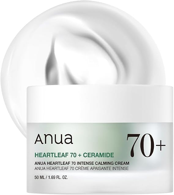 ANUA Heartleaf 70 Intense Calming Cream, 1.7 fl oz 50 ml, Water Moisture Care, Rich Moisturizing, Unstable Skin, Oily Skin, Skin Care, Korean Cosmetic Official Genuine Product | Heartleaf Cream