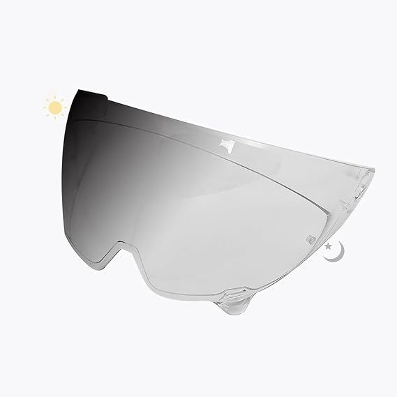 Motorcycle Helmet Visor Replacement Lens for RUROC Atlas 3.0/4.0, Scratch-Resistant Sun Protection Helmet Shield, Anti-Fog Motorcycle Wind Shield Lens,A Transparent to Black