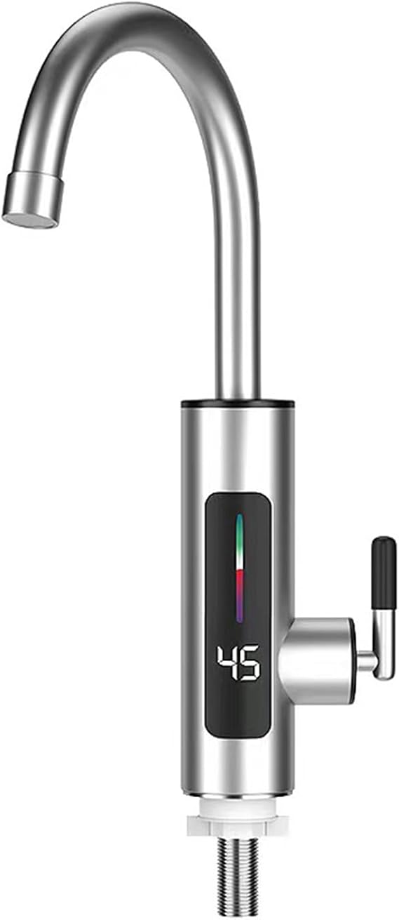 Instant Hot Water Tap, 3000W Electric Water Heater Tap with Digital Display, 360° Rotatable, Stainless Steel Fast Heater Faucet, Cold Hot Mixer Faucet for Kitchen Bathroom